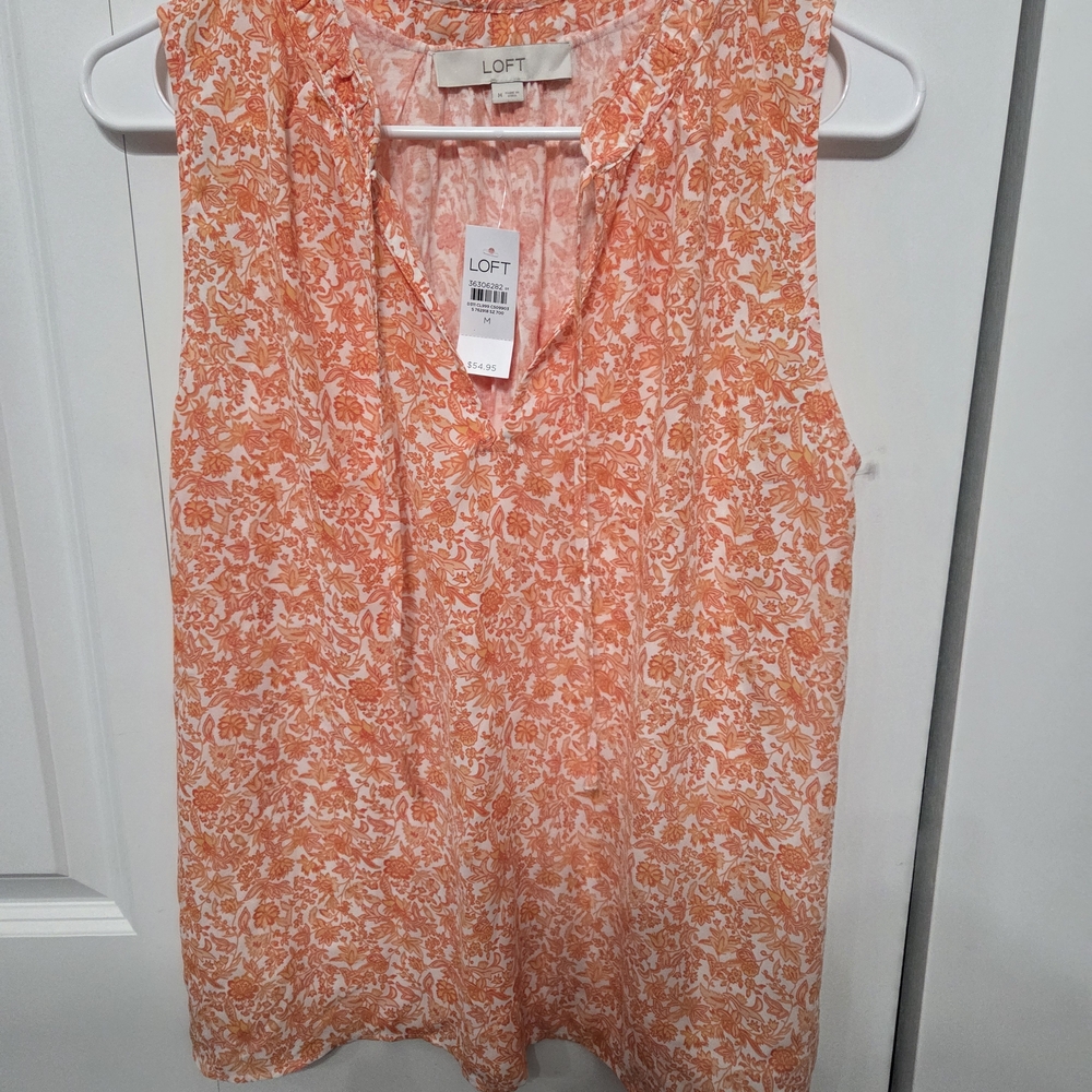 LOFT NWT Women's Orange Sleeveless Top